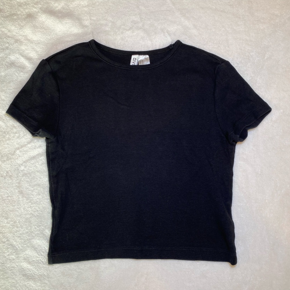Divided by H&M Ribbed Black Crop Top